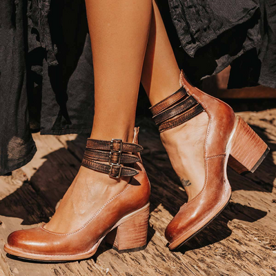 Ginevra - Multi-Strap Orthopedic Heels with Thick Heel