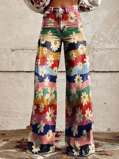 Ava - Retro Floral Pants