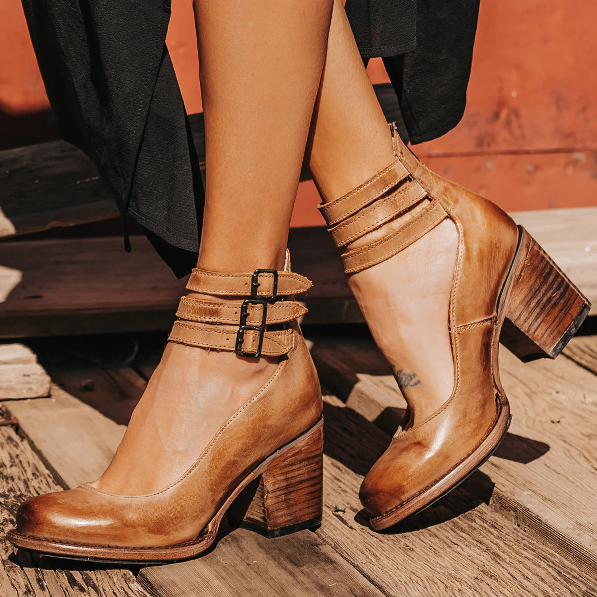 Ginevra - Multi-Strap Orthopedic Heels with Thick Heel