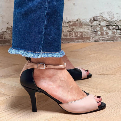 Noirella - Orthopedic Mid-Heel Pumps with Ankle Strap