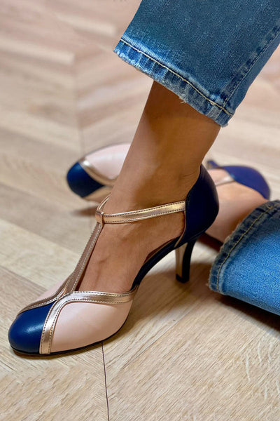 Alessia - Orthopedic Colorful and Comfortable T-strap Pumps with Round Toe
