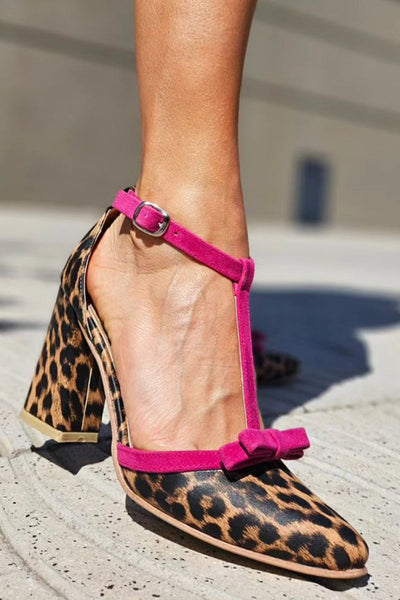 Leontina - Green leopard print orthopedic sandals with colorful accent