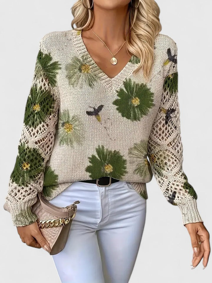 Ariana - Elegant sweater with floral pattern