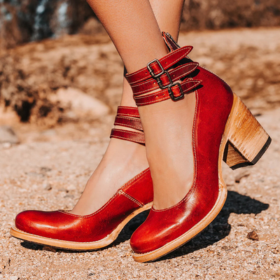 Ginevra - Multi-Strap Orthopedic Heels with Thick Heel
