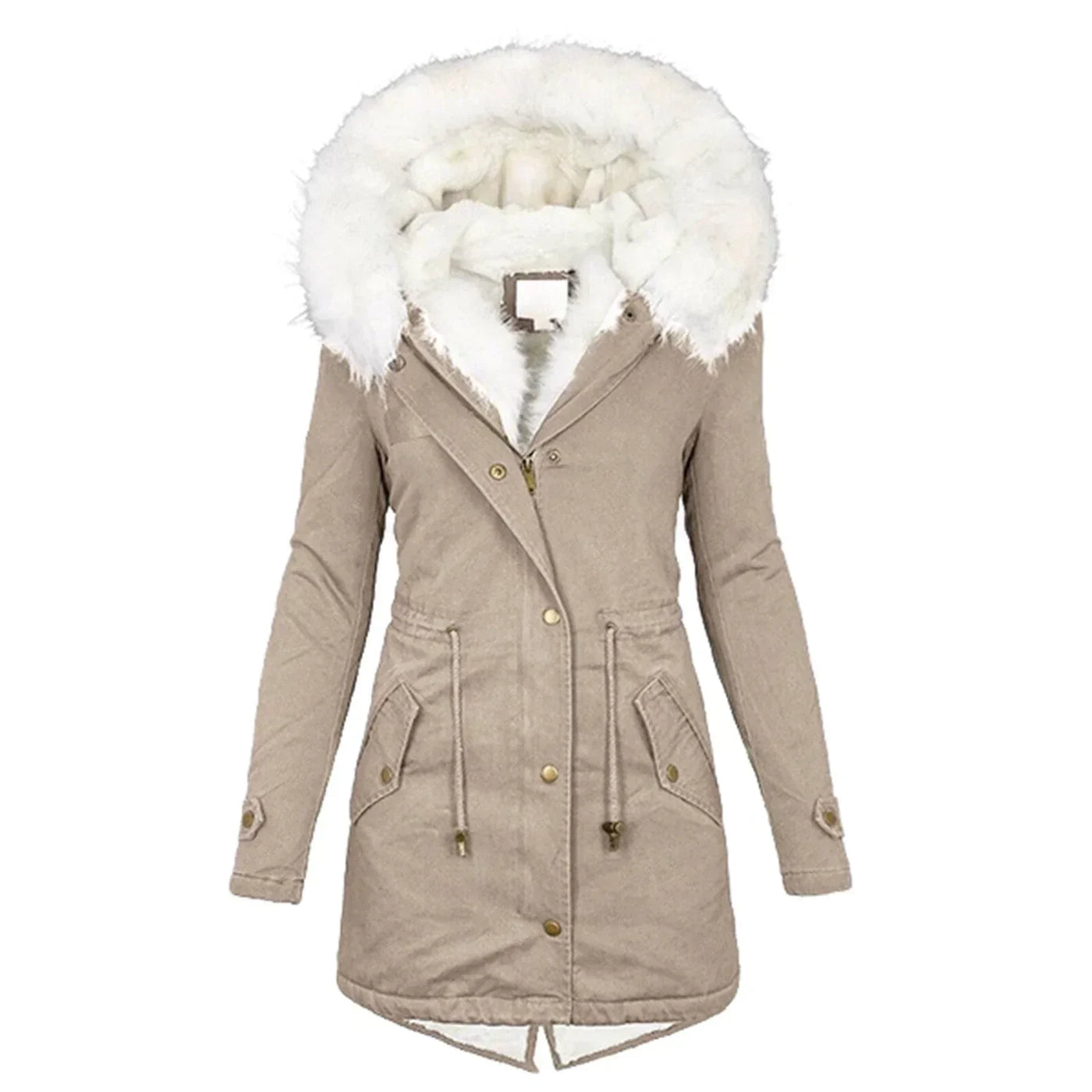 Giulia - Autumn Coat with Faux Fur Lining