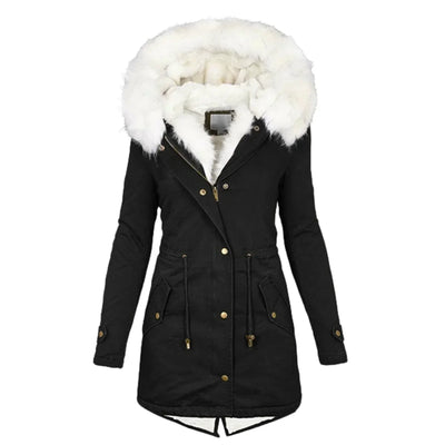 Giulia - Autumn Coat with Faux Fur Lining
