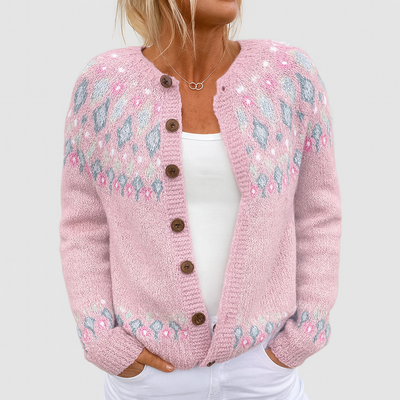 Elva - Loose Knitted Cardigan with Pattern