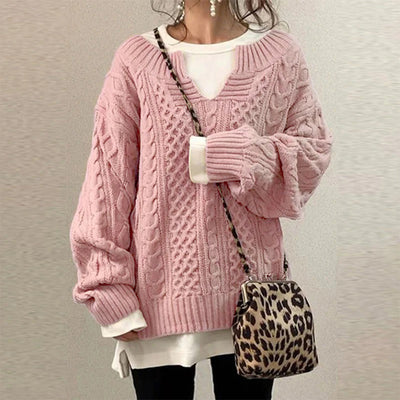 Zoe - Winter Twisted Knit Sweater