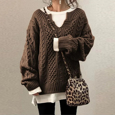Zoe - Winter Twisted Knit Sweater