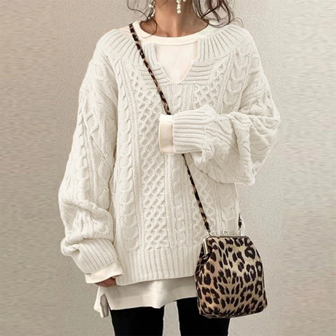 Zoe - Winter Twisted Knit Sweater