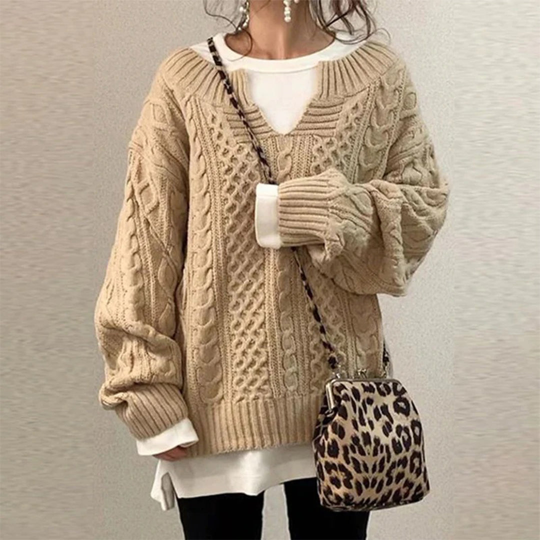 Zoe - Winter Twisted Knit Sweater