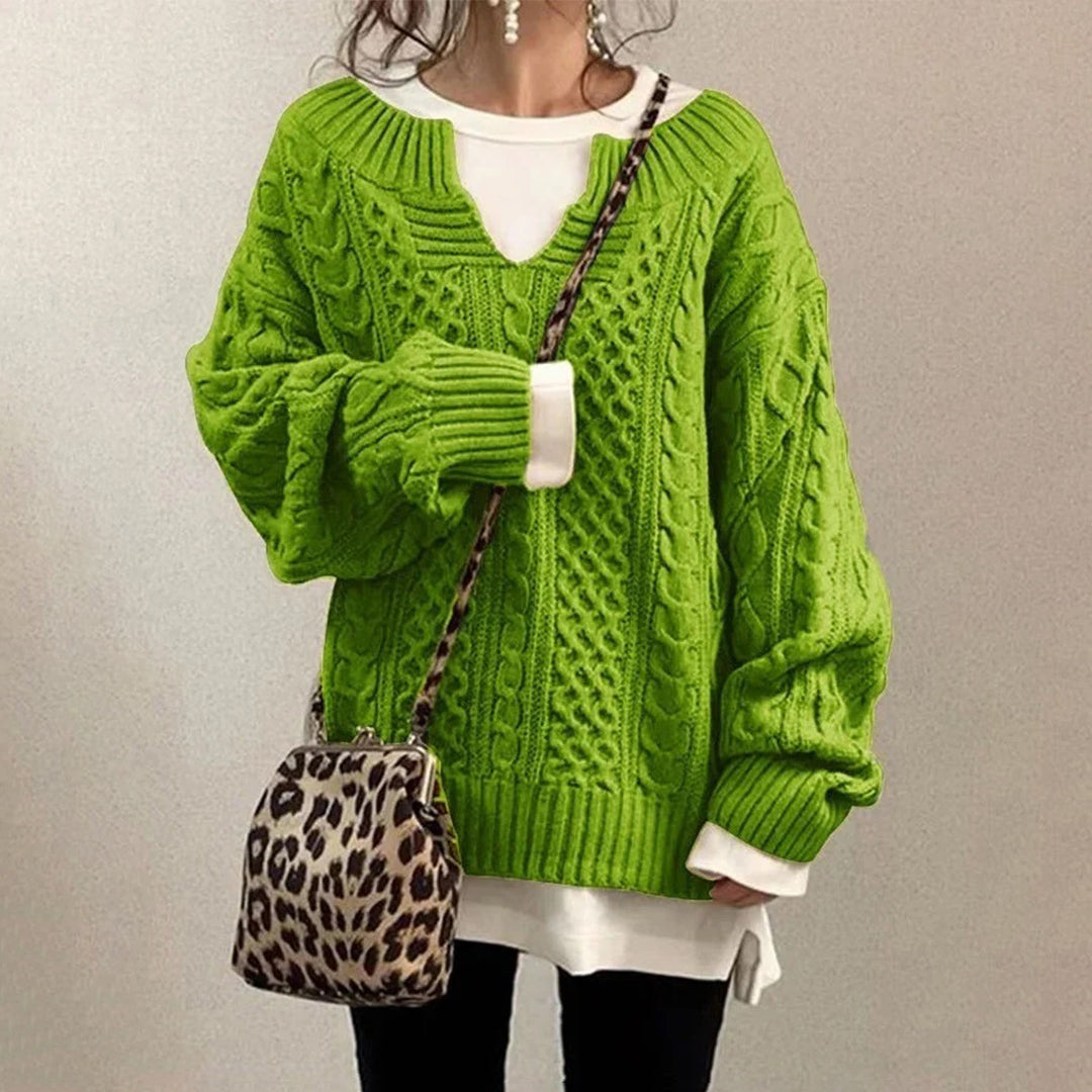 Zoe - Winter Twisted Knit Sweater