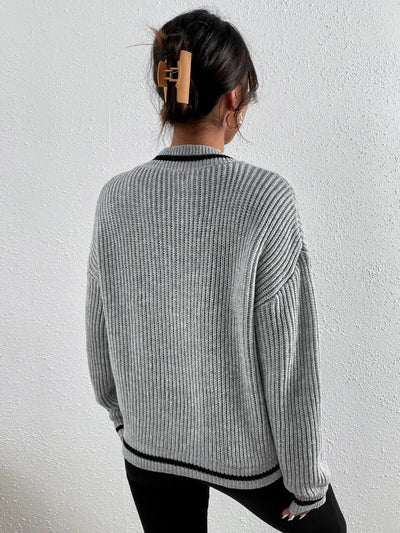 Marina - Striped Waffle Knit Sweater