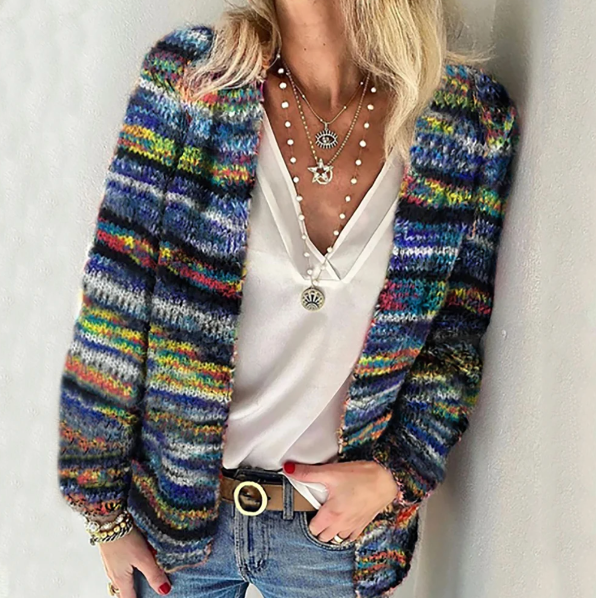 Catherine - Cozy Multicolor Cardigan