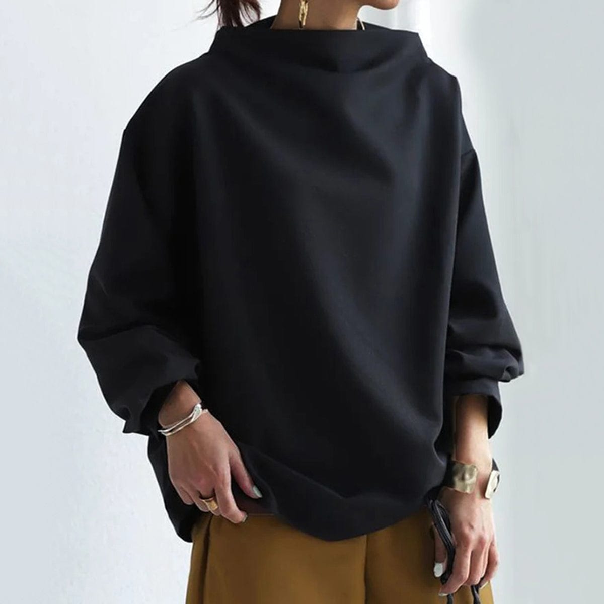 Aria - High Neck Soft Knit Top
