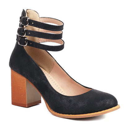 Casilda - Smooth orthopedic sandals with ankle strap and thick heel