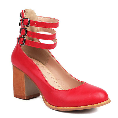 Casilda - Smooth orthopedic sandals with ankle strap and thick heel