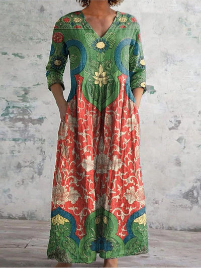 Scarlett - Maxi dress with vintage floral print